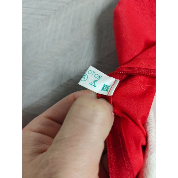 Vintage Handmade Red Throw Pillow Cover Embroidered Asian Oriental Patchwork - Picture 3 of 9